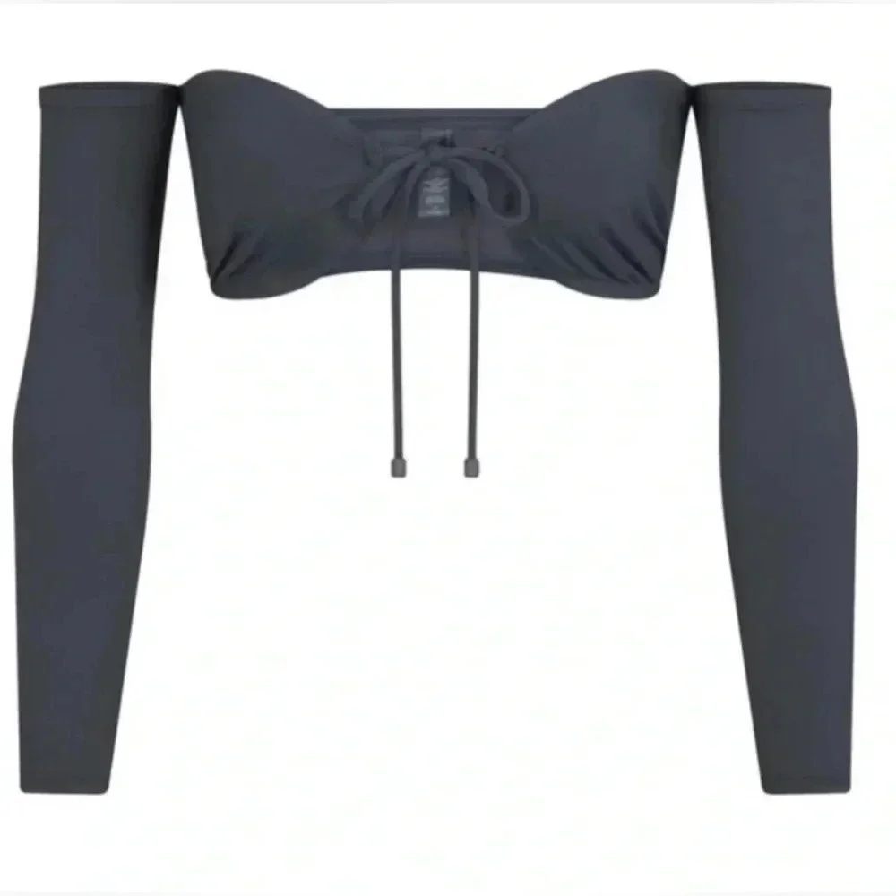 Skims Swim Nwt Skims Swim Long Sleeve Bikini Top Gunmetal Size 3X new with tags